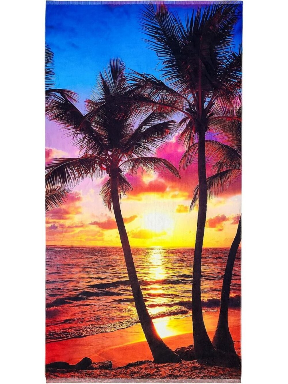 Paradise Sunset Beach Towel 30x60” - Soft 100% Cotton, Perfect for Pool & Travel